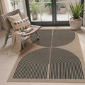 Lahome Modern Rainbow Easy Jute Outdoor Rug 4x6, Neutral Brown Office Rug