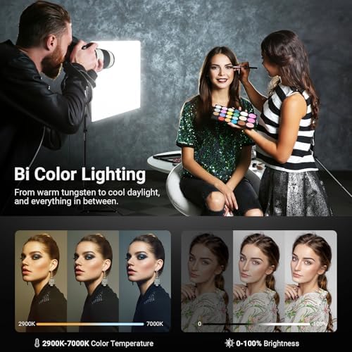 NEEWER 24"x24" 450W Equivalent Softbox Lighting Kit w Tripod Stand, NK104