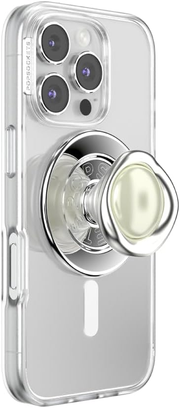 PopSockets Phone Grip for MagSafe, Magnetic Holder- Silver Eye | Removable, For Kindle / Android / iPhone, With Magnet, Pearl, Pretty, Bling, Crystal, Enamel, Designs