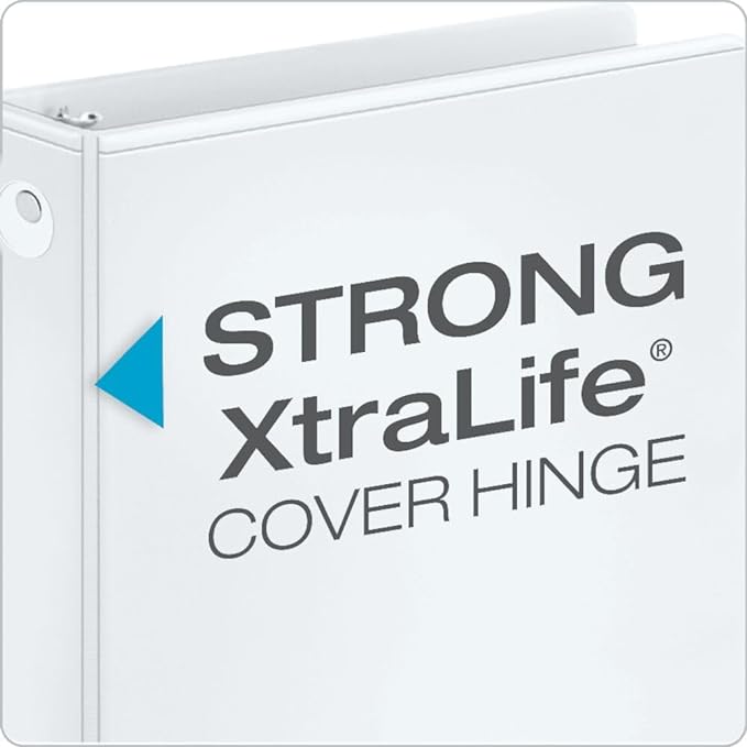 Cardinal Economy 3-Ring Binders, 2", Round Rings, Holds 475 Sheets, ClearVue Presentation View, Non-Stick, White, Carton of 12 (90641)