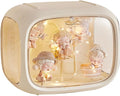 Clear Acrylic Display Case for Figures with LED Light, Dustproof & Moistureproof Display Stand with Door, Storage Box for Lego Collectibles, Action Figures, Pop Mart and Model Toys (Cream)