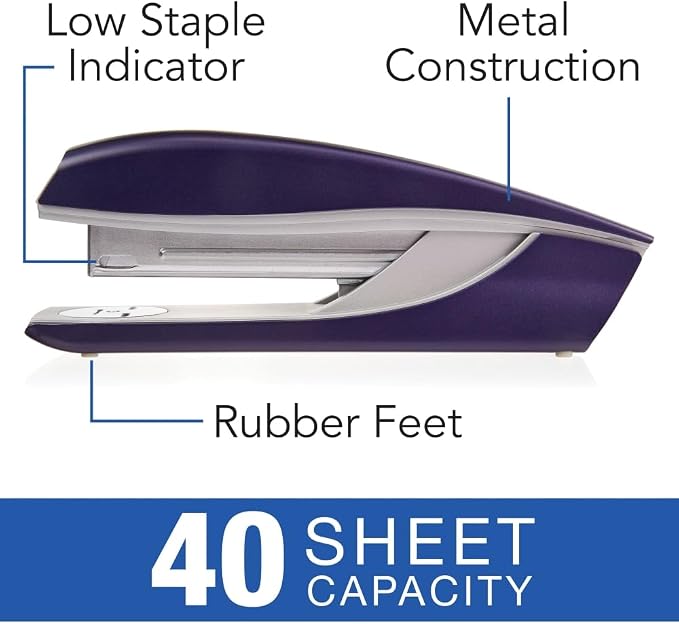 Swingline Stapler, NeXXt Series Style, Desktop Stapler, 40 Sheet Capacity, Blue (55657069)