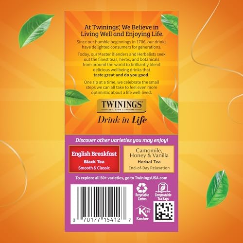 Twinings Darjeeling Himalayan Black Tea Bags, 20 CT Box (6 Pack)