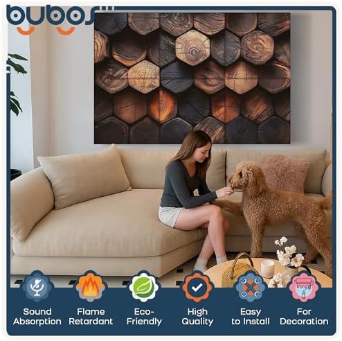 BUBOS 6 Pack Art Acoustic Wall Panels,70.8”x47.2”Self Adhesive for Home Decor