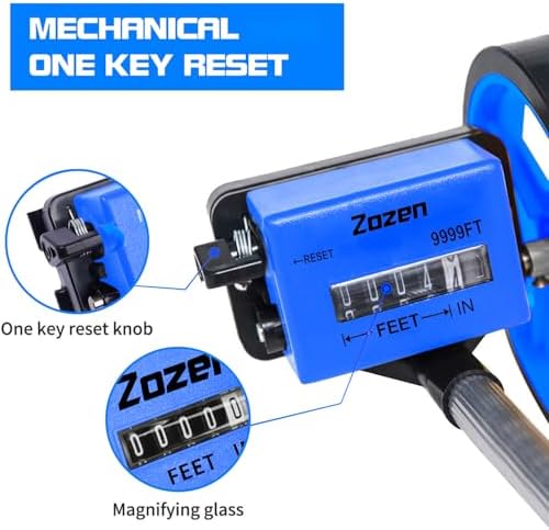 Zozen 6-Inch Measuring Wheel in Feet and Inches, Telescopic Handle, Blue
