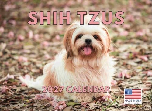 Shih Tzu Calendar 2027 Shitzu Monthly Wall Calender 12 Month