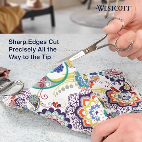 Westcott 6in Forged Paper and Fabric Scissors, Precision Scissors for Sewing and Crafts, Art, Office