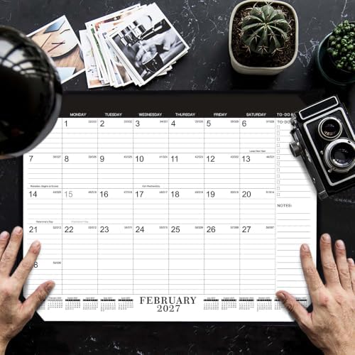 2027 Desk Calendar - JAN 2027 - DEC 2027, 12 Monthly Calendar, 17" x 22"