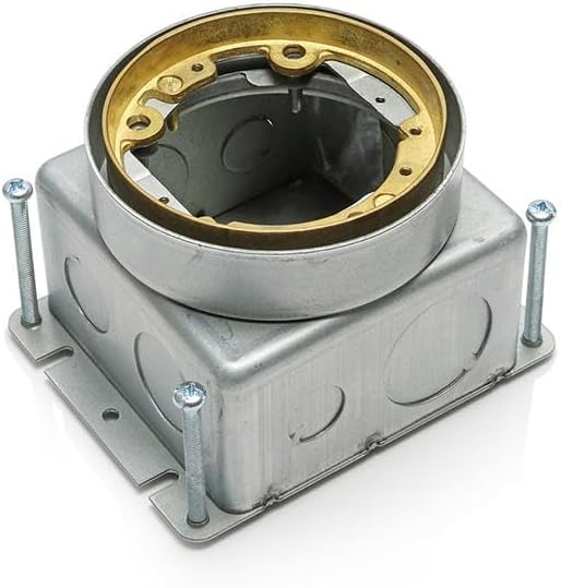Leviton Concrete Floor Box 1-Gang Deep Round, Includes 4 Leveling Screws, FBDC1, Steel