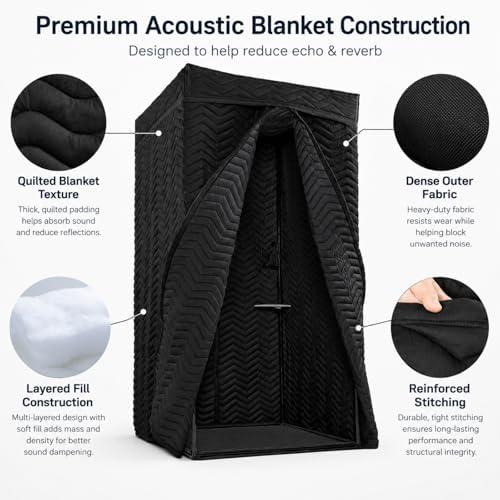 Portable Vocal Booth for Recording, Sound Booth for Home Studio