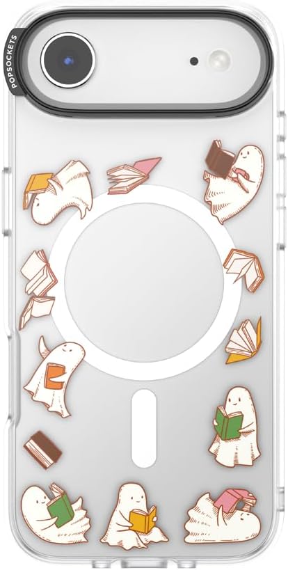 PopSockets iPhone 17 Air Phone Case with MagSafe- Spooky Book Club | Magnetic, Wireless Charging, Camera & Drop Protection, Witchy, Halloween, Horror