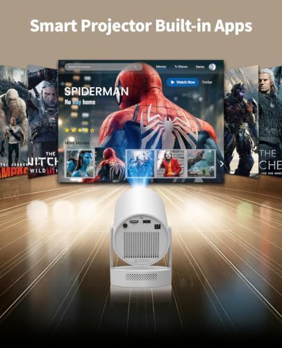 【Electric Focus】Mini Projector, Support 4K 1080P, 210 ANSI Portable Projector with WiFi and Bluetooth, Auto Keystone Correction Video Projector, Compatible with Smartphone,TV Stick,Laptop