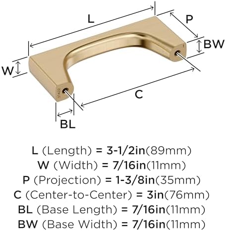 Amerock 3" Merced Golden Champagne Drawer Pull