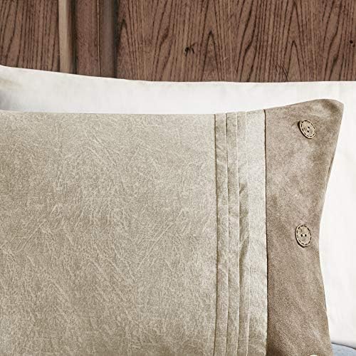 Madison Park Faux Suede Cal King Comforter Set with Bed Skirt, Tan 7pc