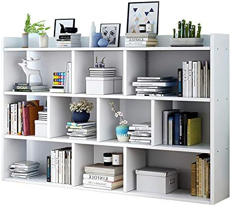Freestanding Bookshelves Storage Display Cabinet Anti-Fall Utility Organizer Shelves for CDs/Movies/Books for Bedroom Living Room Home Office (140x20x90cm)