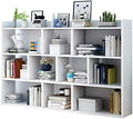 Freestanding Bookshelves Storage Display Cabinet Anti-Fall Utility Organizer Shelves for CDs/Movies/Books for Bedroom Living Room Home Office (140x20x90cm)