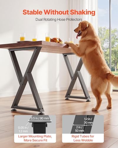 VEVOR Table Legs, 29.1" H x 18.6" W Steel Furniture Legs, Modular Design, Easy Assembly, 2204 lbs Max Load Heavy Duty, Z Shape for Home Office Desk DIY, Coffee Dinner Tables, Workbench,2 PCS, Black