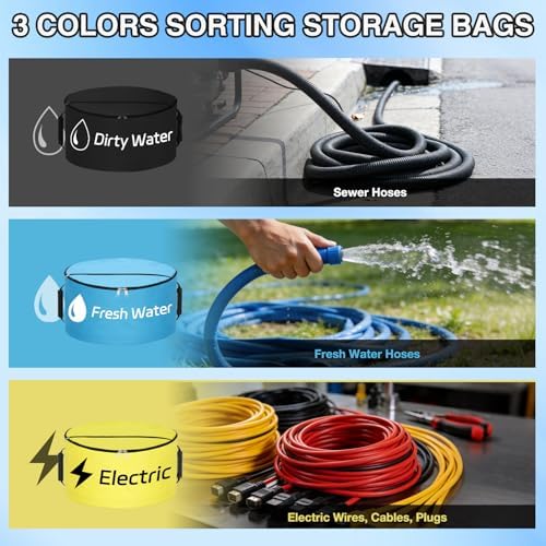 Nilight RV Hose Storage Bag 3 Pack Waterproof Sewer Hose Organizer Bags