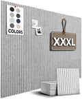 WALLHERO Office Cork Board, 59"x36" | 15 Pack | Felt Tiles for Wall, Tac Board, Large Felt Board, Wall Protector for Dart Board, (Gray Marble Slats)