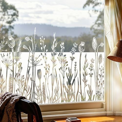 ADD.HERES Stained Glass Window Film, Window Film Decorative, 17.5 x 78.7 in