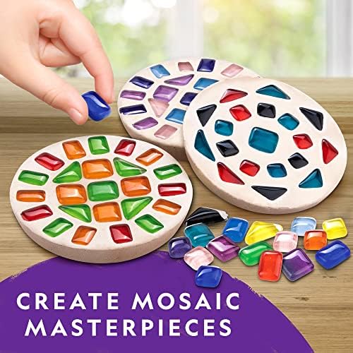 NATIONAL GEOGRAPHIC Arts & Crafts Kit - Mosaic, Marbling Paint, Air Dry Clay & 15 River Rocks to Paint & Decorate