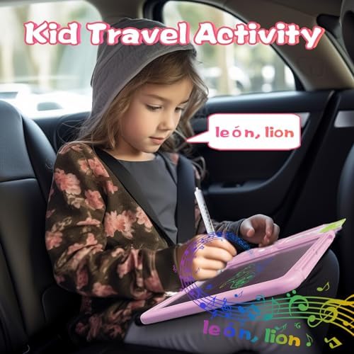 Talking Flash Cards with Writing Tablet - Spanish English, Pink