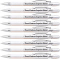 Express Pencils Personalized Ballpoint Pens Click action Custom Black writing ink - The Sleeker - Full color Printed Name Pens with Your Logo/Text/Message FREE PERSONALIZATION - 12 Qty (Silver)
