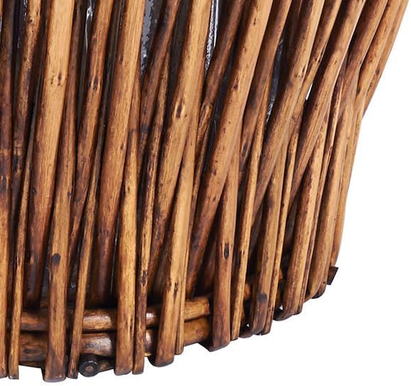Household Essentials Small Reed Willow Waste Basket, Handwoven Basket with Removable Liner, Attractive Alternative to Plastic or Metal Cans, Brown