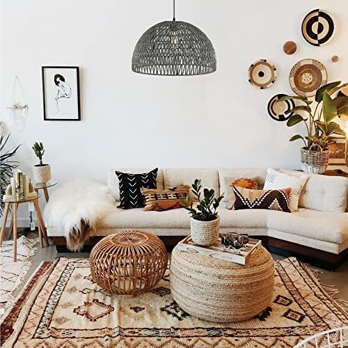 JONATHAN Y Campana 1-Light Pendant Dome Ceiling Lamp, 20", Gray