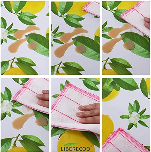 LIBERECOO 60" Square Vinyl Tablecloth with Flannel Backing, Stain-Resistant Tablecloths Waterproof Oil-Proof Wipeable Table Cover for Indoor/Outdoor Picnic, BBQ