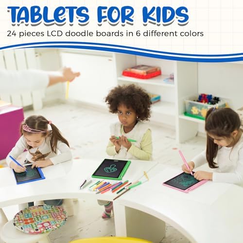 Zhehao 32 Pcs LCD Writing Tablet for Kid Mini Doodle Board,Pink Series