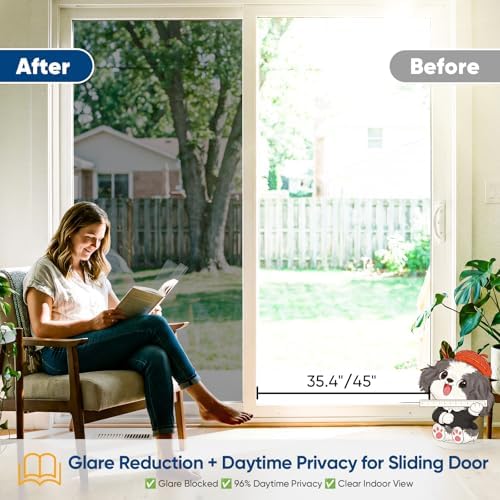 SUNBABY Window Privacy Film, One Way Mirror & Heat Blocking, 17.5"x78.7"