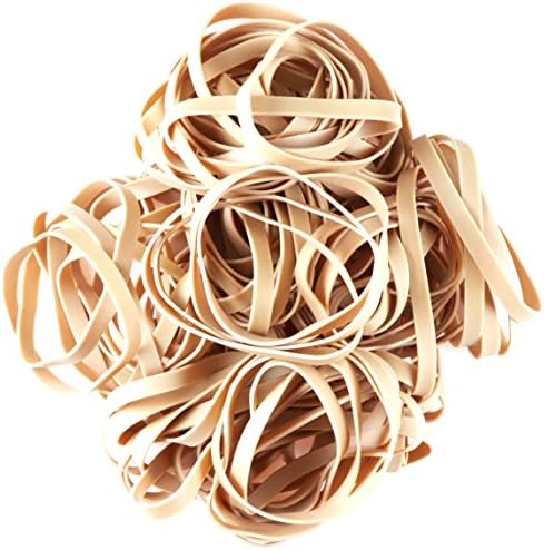 Amazon Basics Rubber Bands, Office Supplies, Size 64 (3-1/2 x 1/4 Inch), 320 Bands/1 lb Pack, 25-Pack, Tan