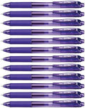 Pentel 0.5mm EnerGel-X Retractable Liquid Gel Pen with Needle Tip and Violet Ink, Box of 12 (BLN105-V)