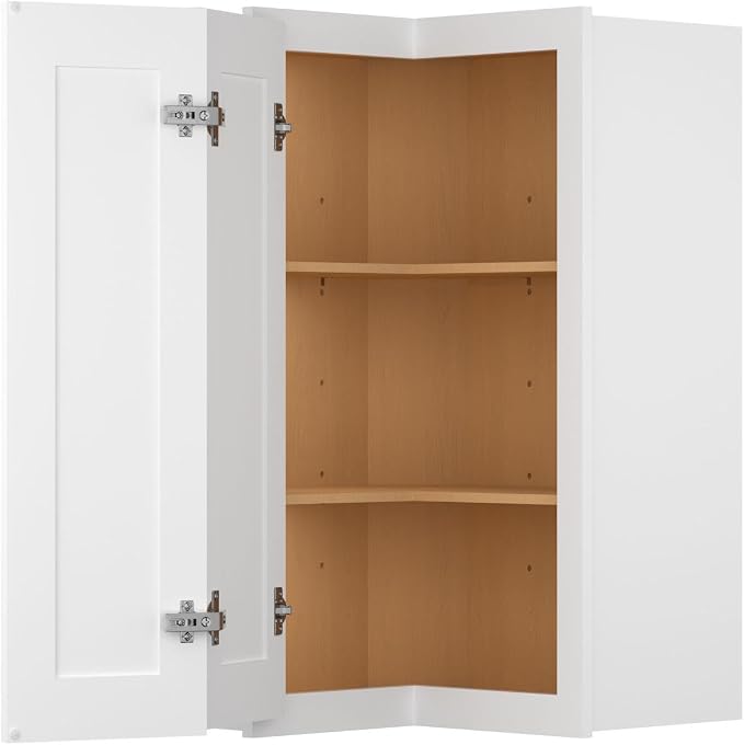 Furinno Shaker Wall Easy Reach Kitchen Cabinet, Bifold Doors, White | 12 D x 24 W x 36 H, Adjustable Hinges, Soft-Close Shaker-Style Door, Ready to Assemble, Plywood, for Pantry, Dining Room