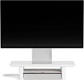 Raico Desk Shelf Setup Mini Monitor Stand, Compact White Wood Organiser, Ergonomic Home Office Accessory (White | 18.8 Inches)