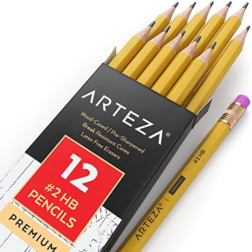 ARTEZA #2 HB Pencils, 180 Count Bulk Pack, Pre-Sharpened for Classrooms