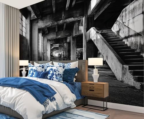 Wall Mural Peel and Stick Design Industrial Interior Large Wallpaper Self Adhesive Contact Paper Removable 3D Wall Sticker for Living Room Bedroom 94"x132"