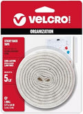 VELCRO Brand Sticky Back Hook and Loop Fasteners, White, 5 Ft Tape Roll
