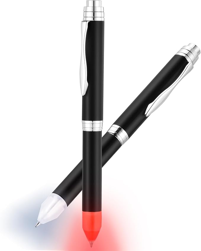 Penyeah Lighted Tip Pen for Writing In The Dark, Heavy, White & Red Light