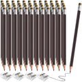 48 PCS Brown Colored Pencils with Eraser Pre Sharpened Pencil 2 HB - Ideal for Checking, Grading, Tests & Office/School Supplies (Brown)