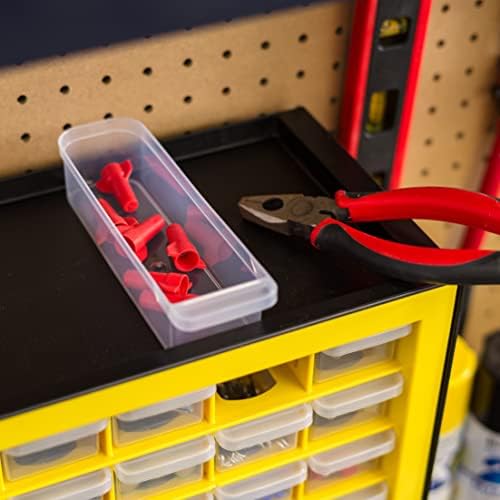 IRIS Plastic Hardware Storage Drawer, 44 Drawer Parts Cabinet - Yellow