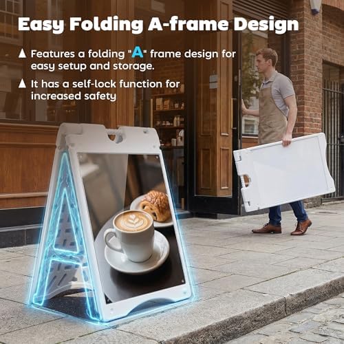 Vinsetto A Frame Sandwich Board Signs Outdoor Weighted Tank 22" x 28" White