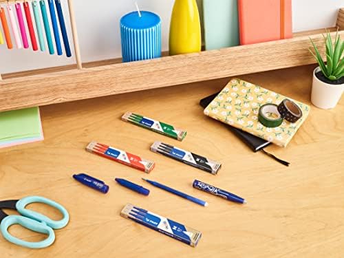 PILOT Frixion Heat/Friction Erasable Rollerball Pen FR7 - Medium Line 0.7mm Tip Nib - In Envelope Gift Packaging - Essential Pack of 5 - Black, Blue, Red, Green & Violet