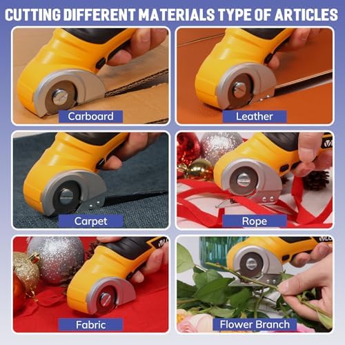 VLOXO Cordless Electric Scissors Cardboard Cutter with Safety Lock