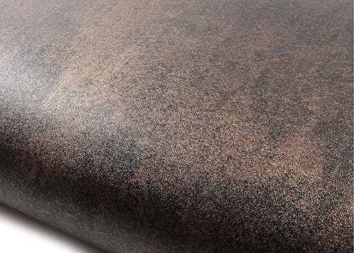 ROSEROSA Peel and Stick Rust Faux Metal Architectural Film Self-Adhesive Vinyl Film Wallpaper Door Wrap Counter Top Border Mirror Molding Trim MG265