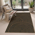 Lahome Modern Rainbow Easy Jute Front Porch Rug, 3x5 Washable Rug for Entry