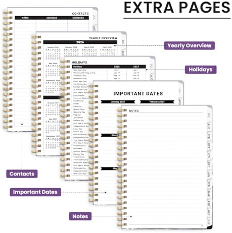 Large Planner 2026-2027, A4 (8.5" x 11") Hardcover Weekly & Monthly Planner July 2026 - June 2027 with Monthly Tabs, Academic Planner for School, Work and Office, Violet Surge