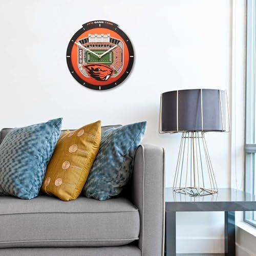 YouTheFan NCAA Oregon State Beavers StadiumView 3D Wall Clock