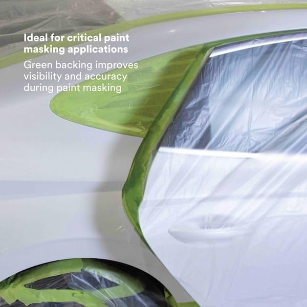 3M 401+ 2" x 60yd High Performance Masking Tape - 2" x 60 Yards Roll, Crepe Paper, Green